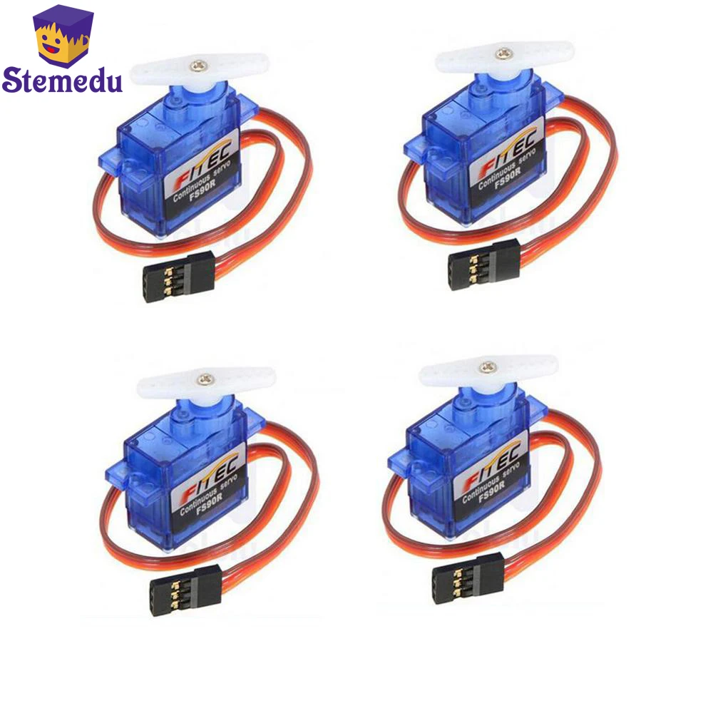 4pcs/lot Feetech FS90R 360 Degree Continuous Rotation Mini Micro RC Servo 6V 1.5KG For RC Helicopter Car Boat Truck