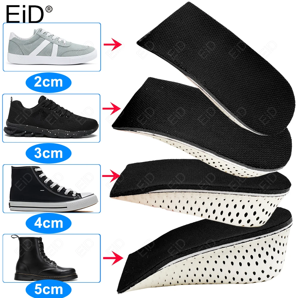 EiD 2-5cm Height Increase Insoles for Men Women Shoes Flat Feet Arch Support Orthopedic Insoles Sneakers Heel Lift Shoe Pads