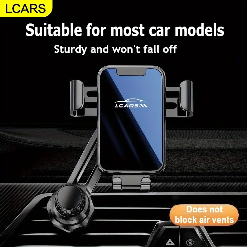 Lcars New Car Navigation Mount, Available with Optional Long and Short Hooks, Suitable for Car Air Vents, Gravity-Type Car Phone Holder (Not Suitable for Horizontal Screens), Portable and Durable.
