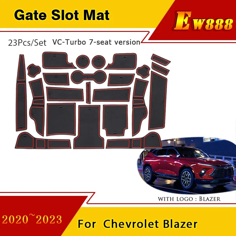 

Gate Slot Mat For Chevrolet Blazer 2020~2023 Non Slip Dust Cushion Rubber Pad Door Groove Mat Car Styling Stickers Accessorise