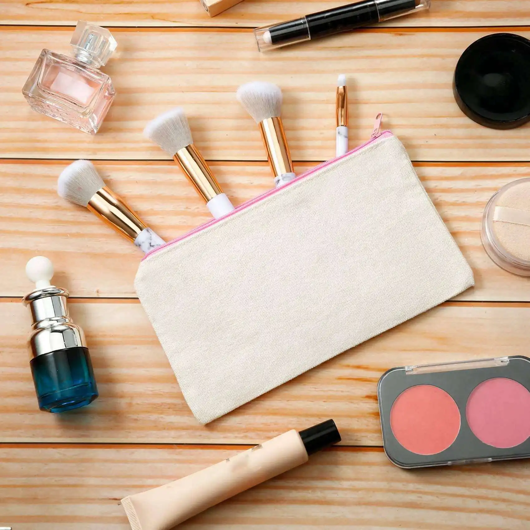 

30Pcs Canvas Makeup Bags Canvas Zipper Pouch Bags Pencil Case DIY Craft Bags For Travel DIY Craft School Colorful Zipper
