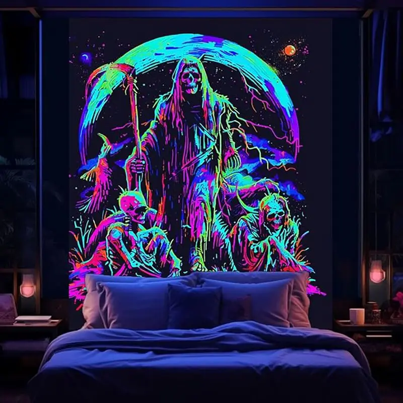 VIKAMA Psychedelic Sunglasses Frog Tapestry, Trippy Wall Art Background Cloth for Funky Living Room Decor