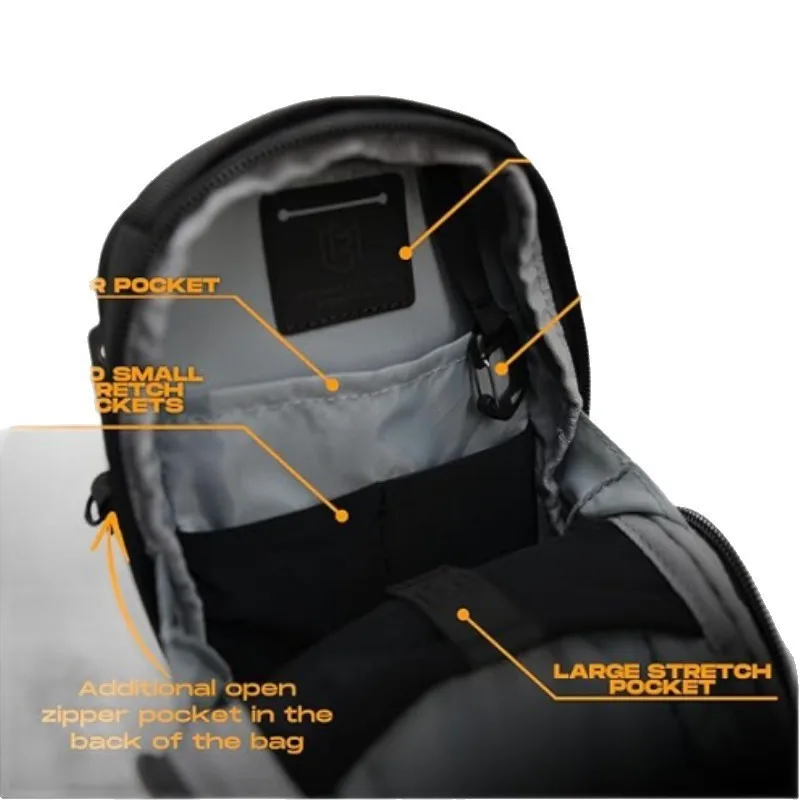 Magnetic Water Bottle Sling Bag Large Capacity with Soft Shoulder Pads Gym Bottle Bag Portable Multi-layer Crossbody Sports Bag