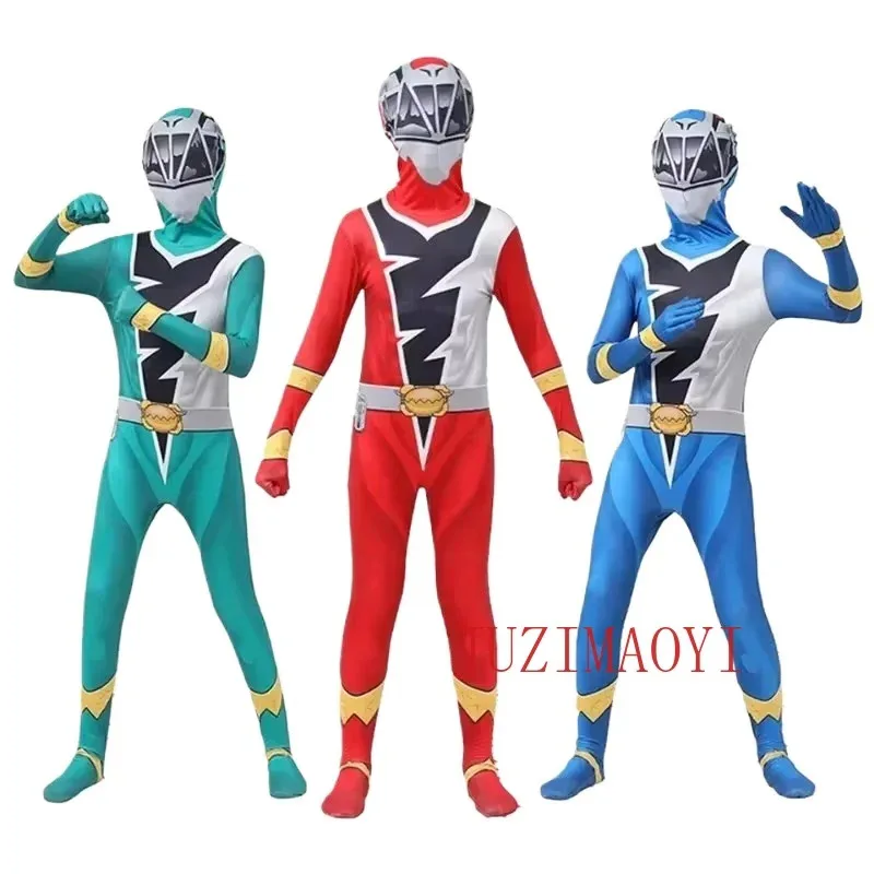 Adult Superhero Power Samurai Rangers Fantasia Cosplay Costume Morpher Mighty Jumpsuit Carnival Party