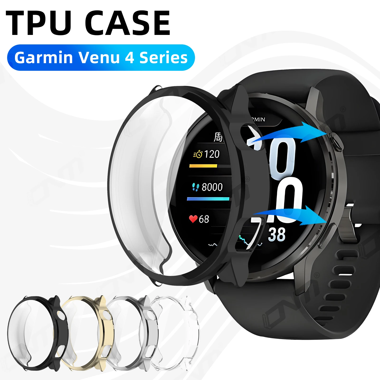 Case for Garmin Venu 4 41mm 45mm Screen Protector Case Soft TPU All-Around Protective Bumper Cover for Garmin Venu4 Accessories