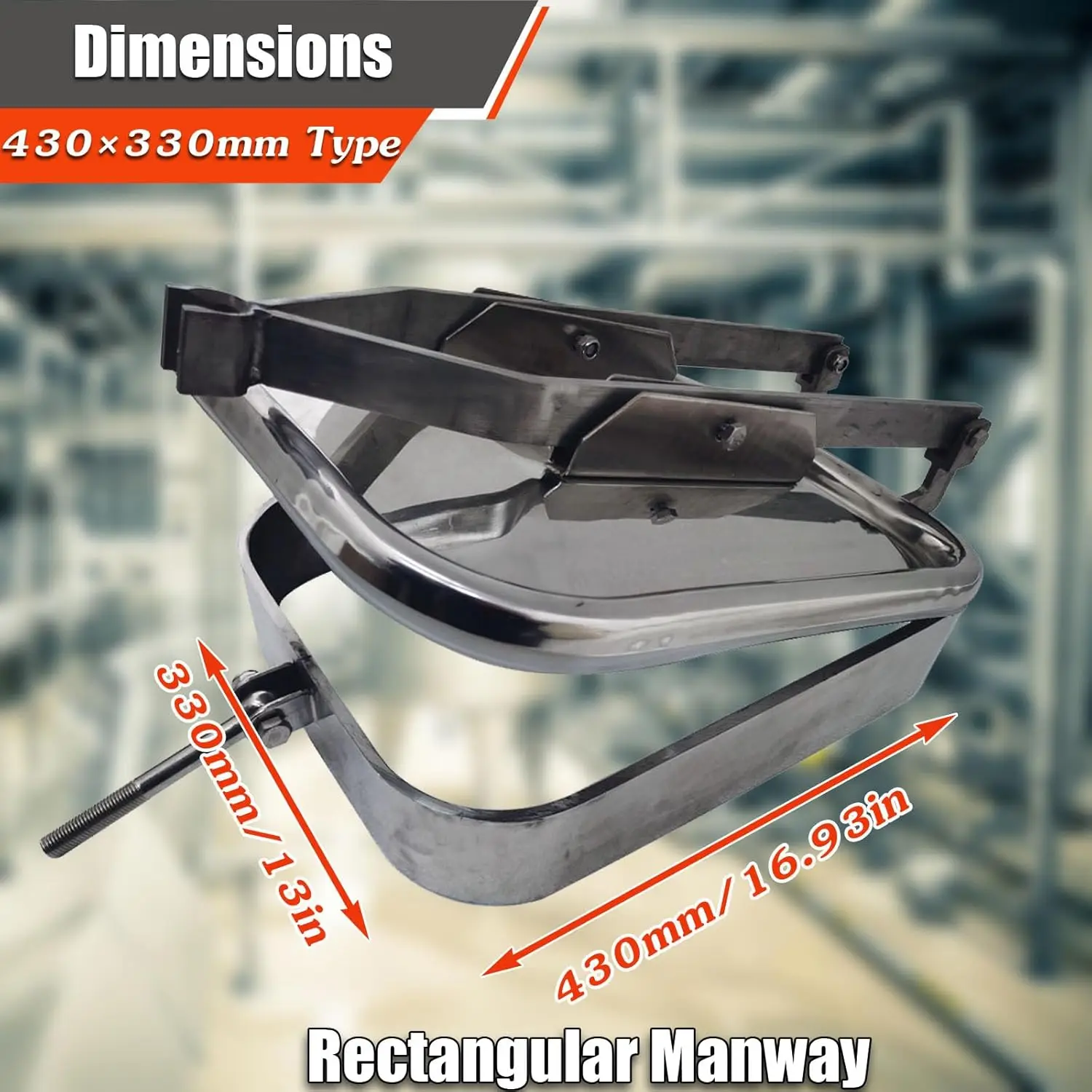 الفولاذ المقاوم للصدأ غطاء فتحة الضغط مستطيلة غطاء فتحة 17x13 بوصة (430x330 مللي متر) خزان المدخل تركيب أنابيب الباب الصحية