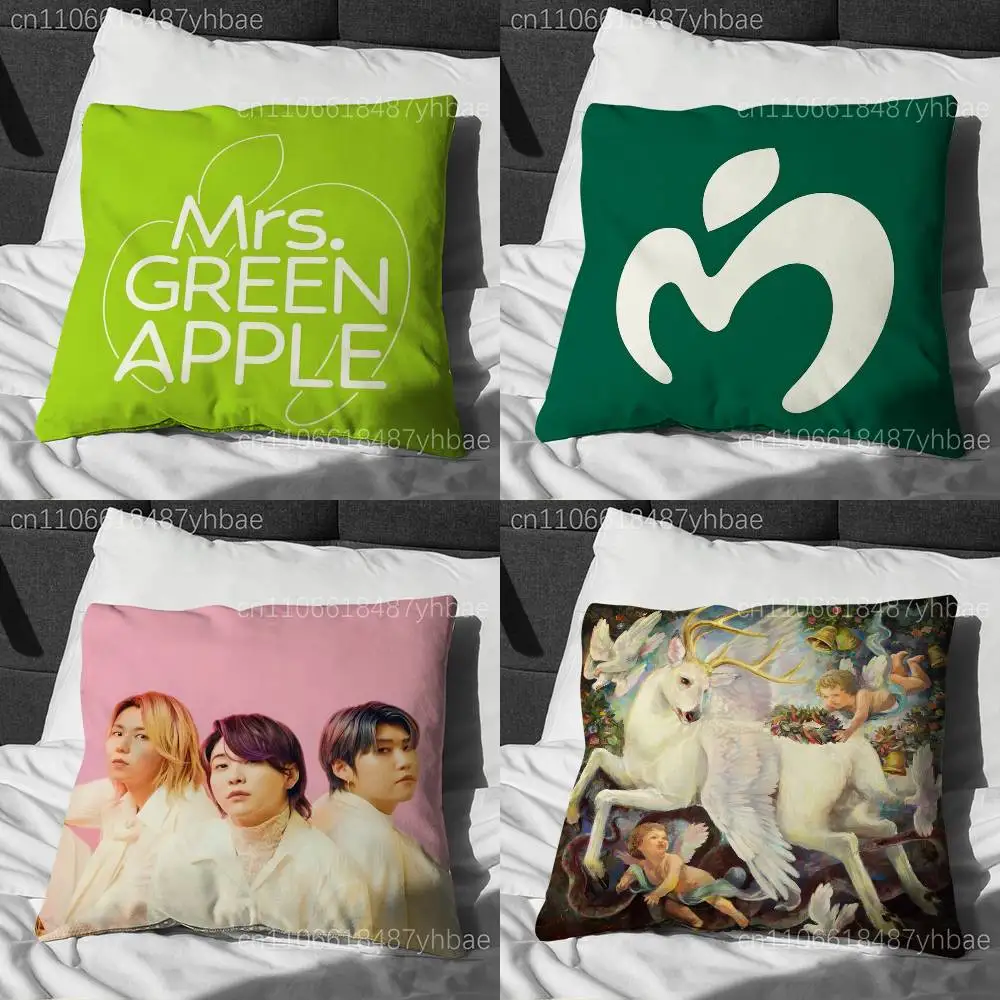 

M-Mrs Green Apple Band Pillow Case Cover Square Sofa With For Pattern Comfortable Cushion suitable Of Room