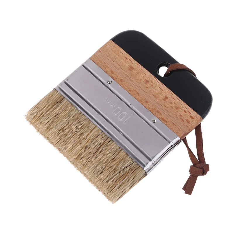 Wide Flat Chalk Paint Wax Brush Ergonomic Wood Handle Natural Bristle Brushes Dropship