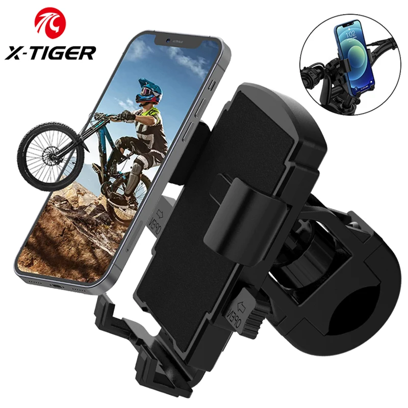 X-TIGER Bicycle Phone Holder Adjustable Handlebar Motorcycle Phone Stand Mountain Scooter Phone Clip for iphone 14 Pro Max