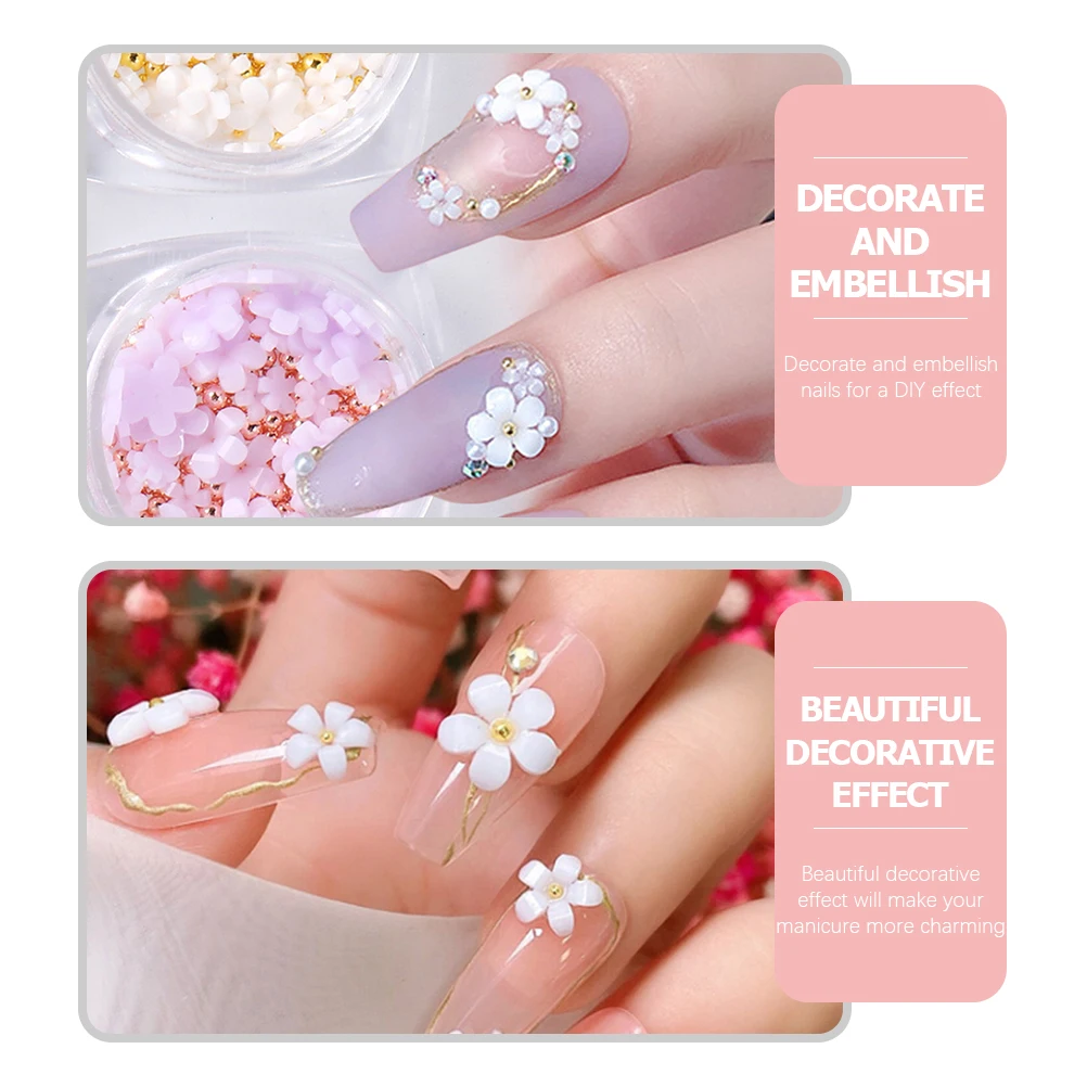

6 Boxes Resin Sunflower Charms White Yellow Purple Blue Pink Green Nail Art Supplies Fingernails Toenails Decor Phone Case Bags