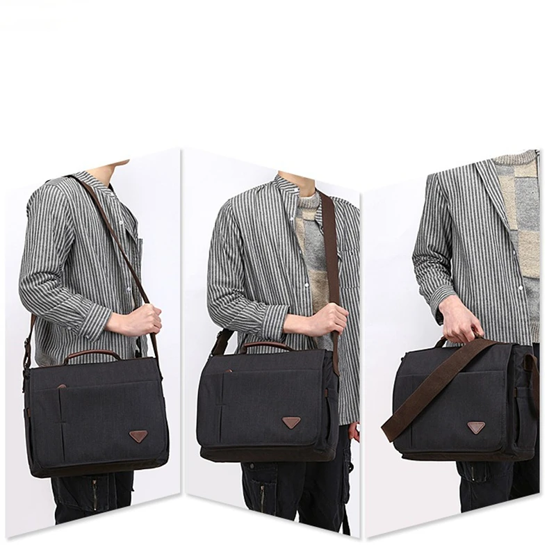 Nesitu Nero Verde Grigio Blu Marrone Cachi A4 14 15.6 pollici Laptop Executive Uomo Valigetta Borsa a tracolla Borsa a tracolla M1055