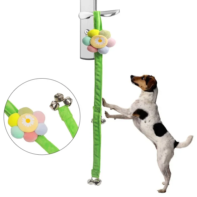 Pet doorbell rope training dog teasing cat going out bell pet traction rope guide dog alarm hanging rope