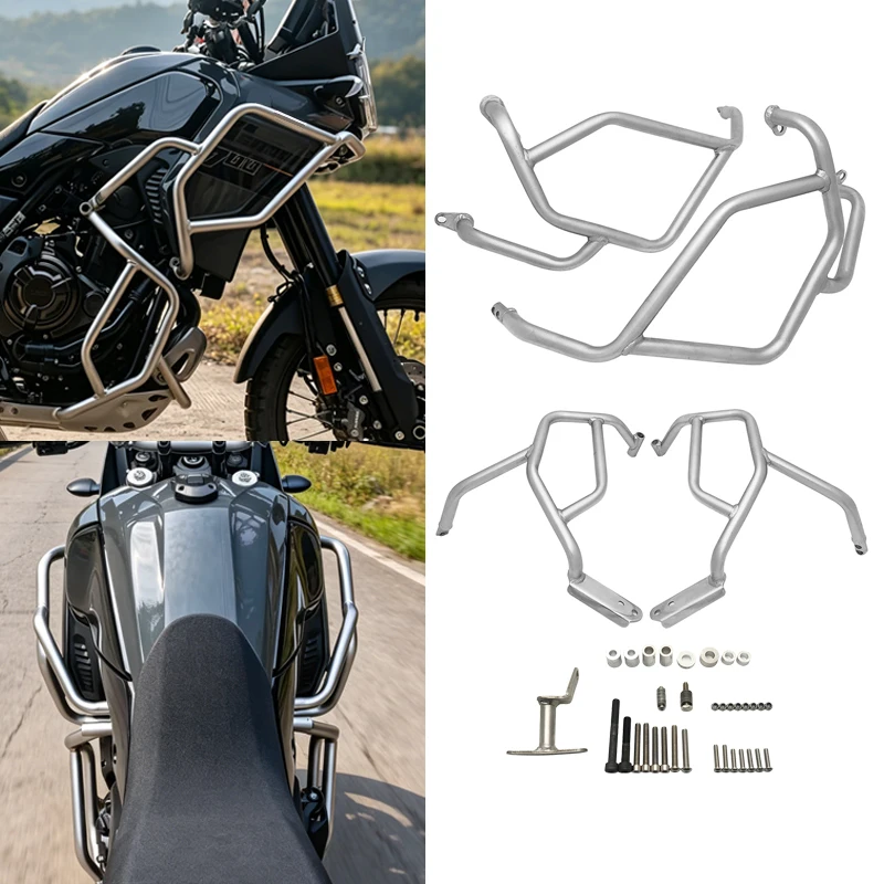 

Stainless steel Upper&Lower Bumper Protector For YAMAHA Tenere XTZ 700 Tenere700 Tenere 700 XTZ700 2019-2023 Engine Crash bar
