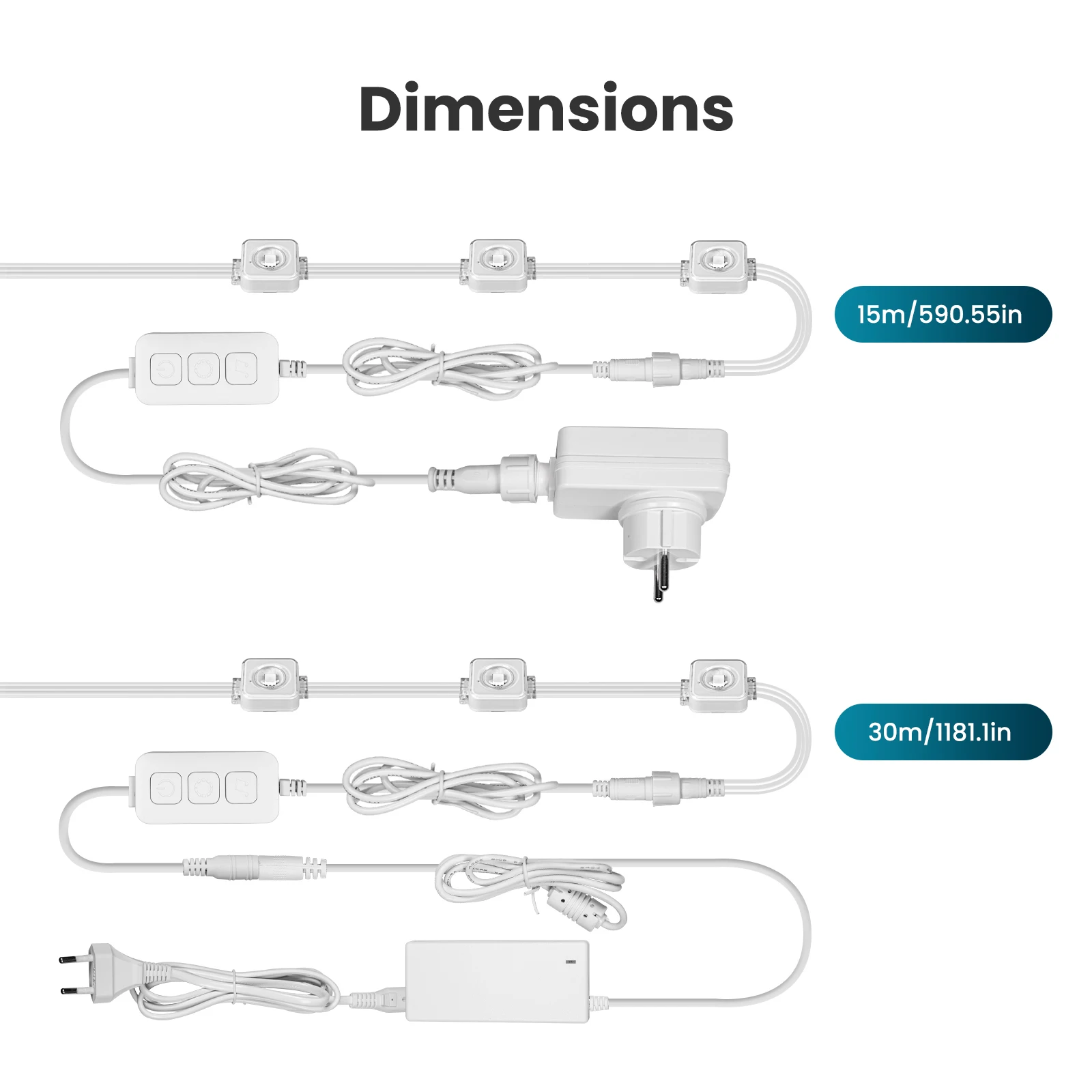 Imagem -06 - Moes-smart Eaves String Luzes Led para Exterior Ip67 Impermeável Cor Rgb Controle Remoto rf Alexa Google Home Wi-fi Tuya 1600 Milhões