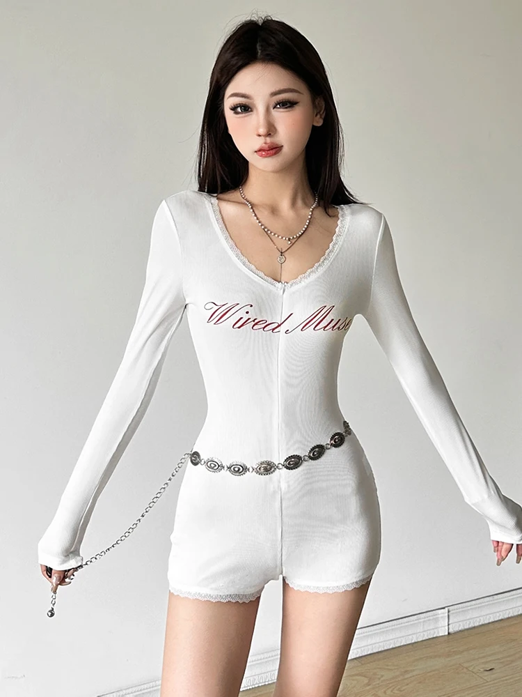 

WEIRD PUSS Ele Pure Desire Long Sve V-Ne Bodycon Rer с цветочным принтом Женские модные универсальные орты с низкой талией