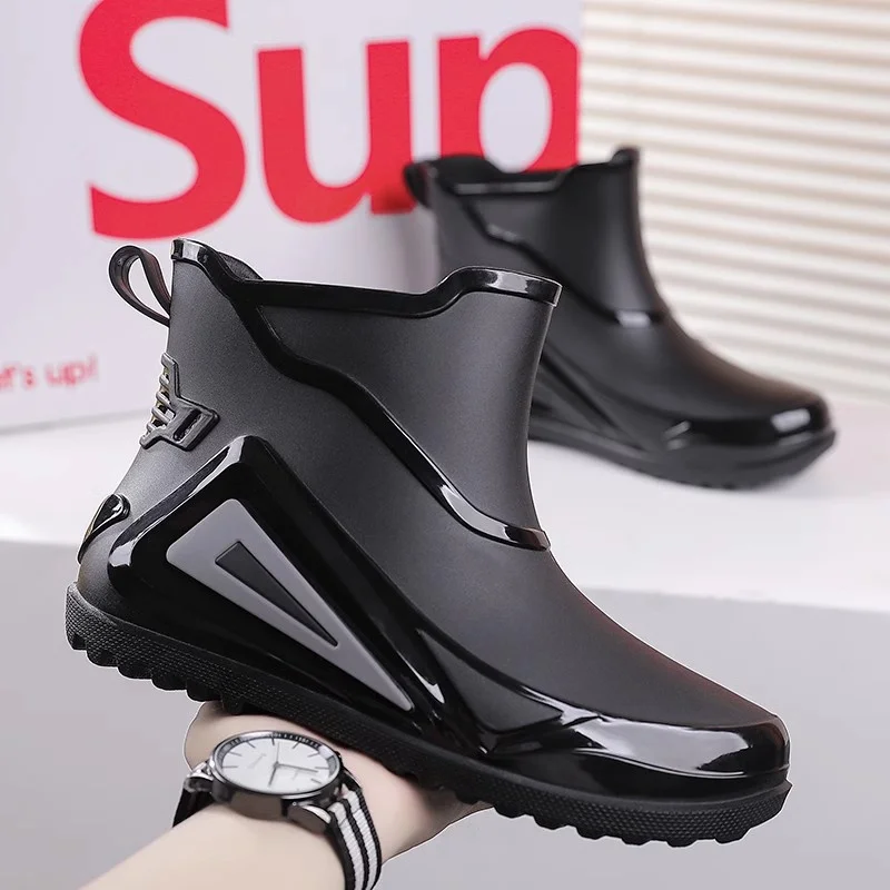 Men's Rain Boots for Kitchen Work, Labor Protection, Waterproof Shoes, Outdoor Fishing Rubber Shoes