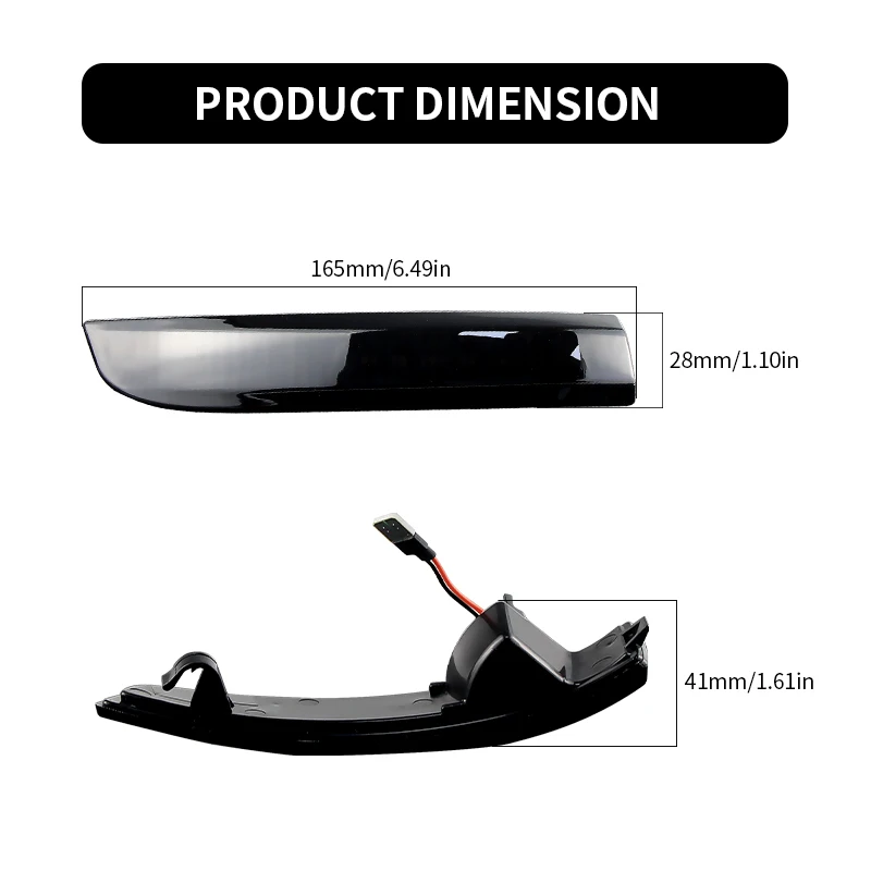 

2×for Ford C-Max/Focus 3 MK3/EcoSport/Kuga/Escape 2013-2019 Side Mirror Marker Lights LED Signal Sequential Lamps Car Assembly