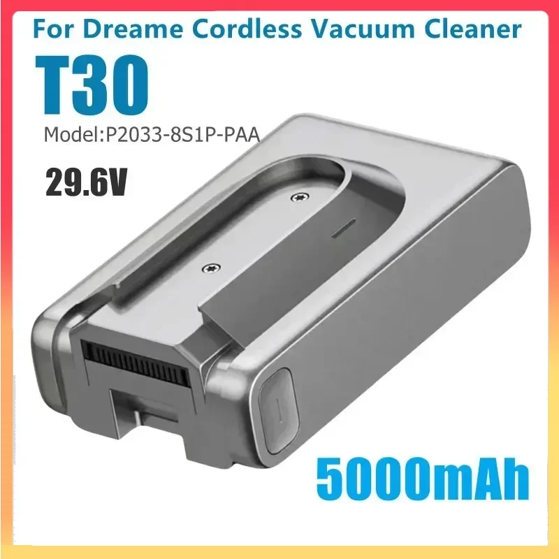 for Dreame T30 Cordless Vacuum Cleaner Rechargeable Removable Cordless Extra Battery 29.6V 5000mAh Replacement Battery