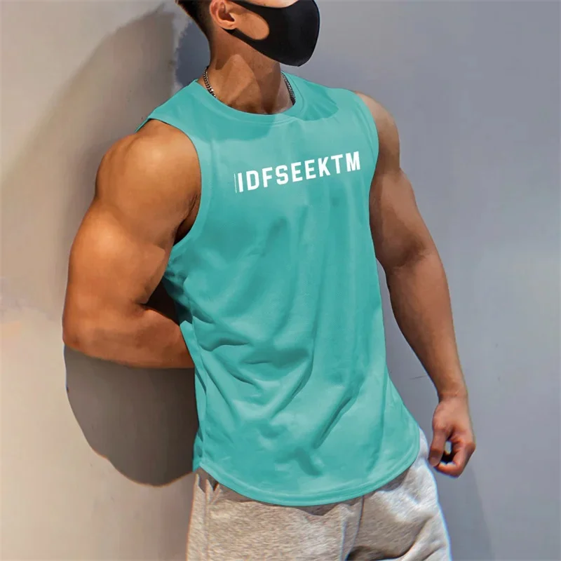 Quick-drying Men's Sleeveless Undershirt Sports Breathable Running Fitness Undershirt Sleeveless T Shirt Men's Bottom Shirt