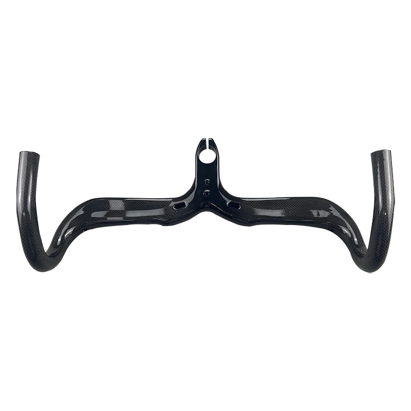 Logo Full carbon fiber T800 Integrated Road Handlebar cycling handle bar  3K glossy Ultralight texture