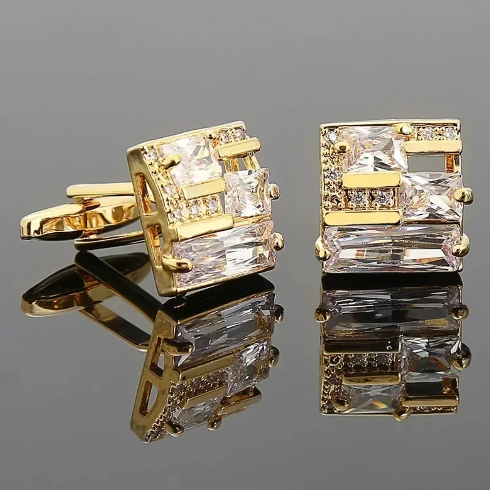 Fashion Hollow Out Metal Cufflinks Light Luxury French Shirt Cuff Accessories for Men and Women\'s Business Wedding Gifts