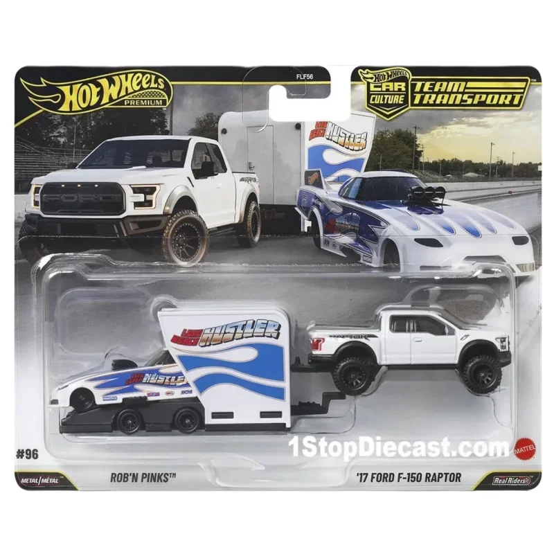 Hot Wheels Team Transport Porsche 911GT3 Groene Dinosaurus Ford F150 - R08N 2026 1:64 Die-cast modelauto van gegoten metaal, verzamelobject, cadeau voor fans