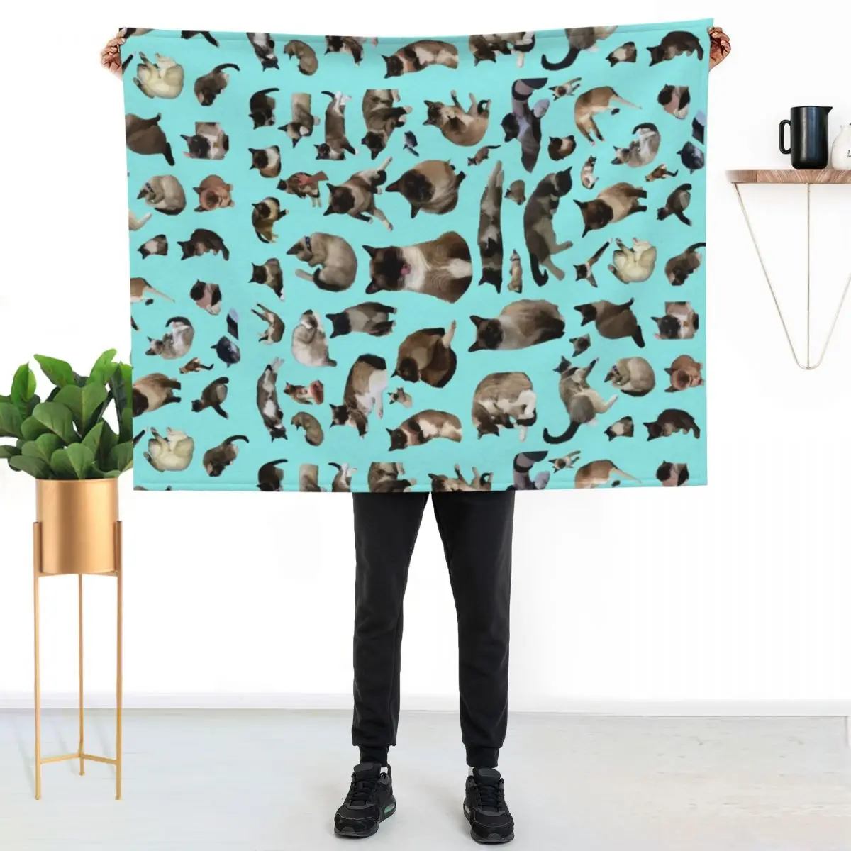 

Mojito the Siamese Cat Many Pictures of the Great Moe! Throw Blanket Fluffy Cozy Throw Blanket for Home Decor