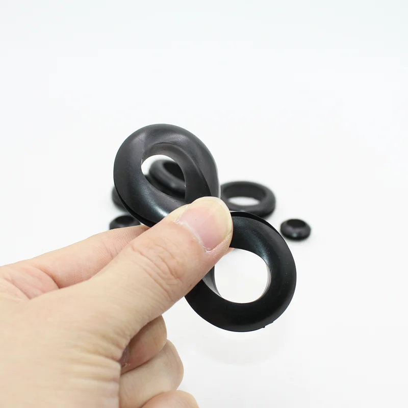 Doppelseitiger schützender Spulenloch-Draht aus schwarzem Gummi, O-Ring-Verteilerkasten, durch Drahtring, Dichtungsring, Ösen, Kabel – Detail 3