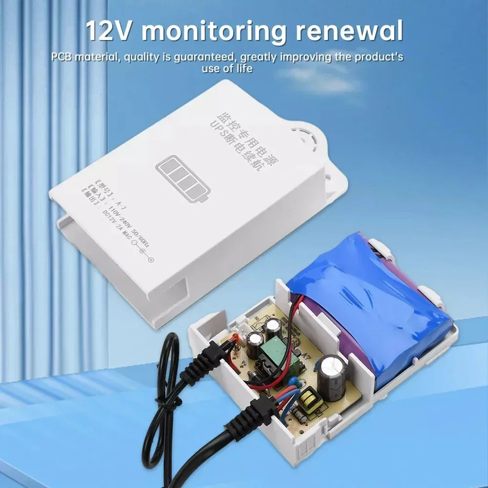 12V 1800mah UPS Uninterruptible Power Supply Monitoring Power Regulated Power Supply For Wifi IP Camera US EU-Plug