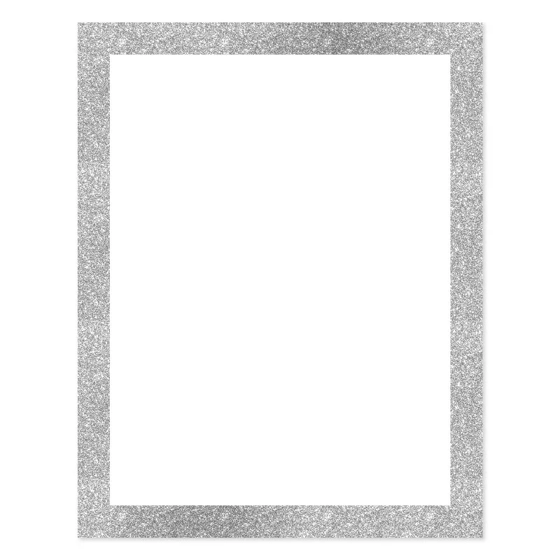 White Poster Board with Silver Glitter Frame, 22