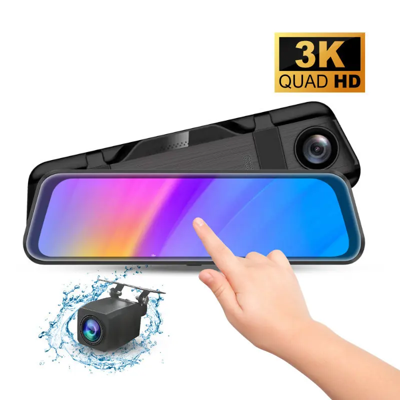 

Dashcam Car Accessories Voice Control Touch Control 2K+1K Ethernet Streaming Media Rearview Mirror Recorder Dual Camera
