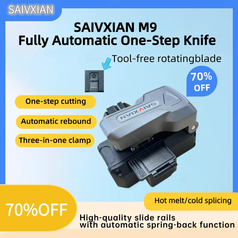 SAIVXIAN NEW M9 원스텝 완전 자동 고정밀 광섬유 절단기 광섬유 융착기 절단 칼