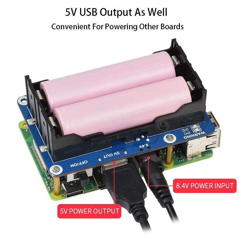 Imagem -05 - Dixsg-fonte de Alimentação Ininterrupta para Raspberry pi Ups Hat Estável 5v Saída Usb Aviso de Bateria para Raspberry pi 3b +