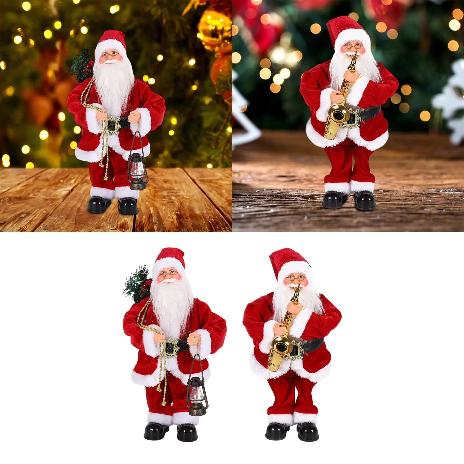 Electric Santa Claus Toy Ornament Christmas Gift for Kids Christmas Decoration for Household Home Decor Tabletop Party Desktop