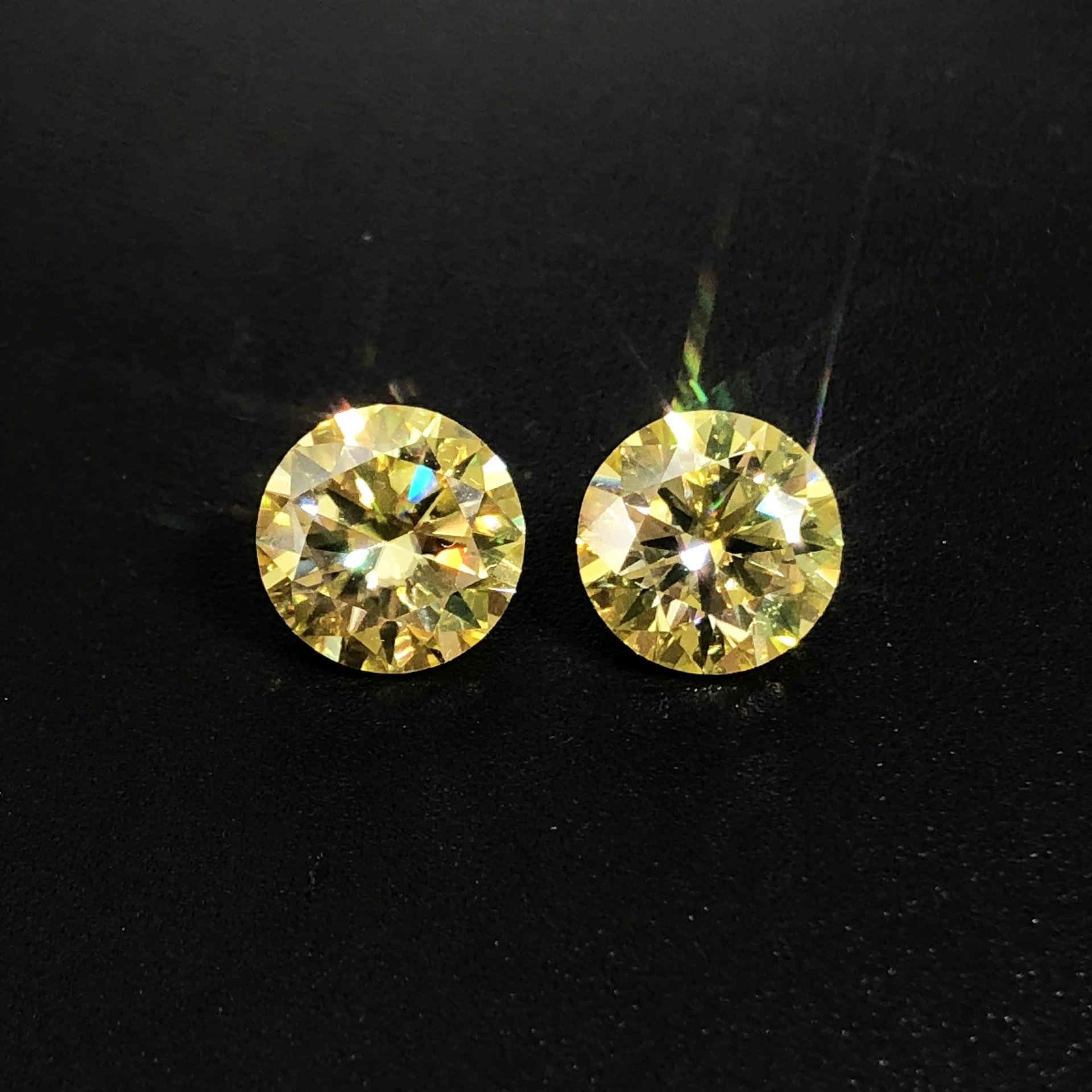 DJMAX VVS1 Excellent Cut Moissanite Diamonds 3-14mm Rare Lemon Yellow Color Moissanite Loose Stones