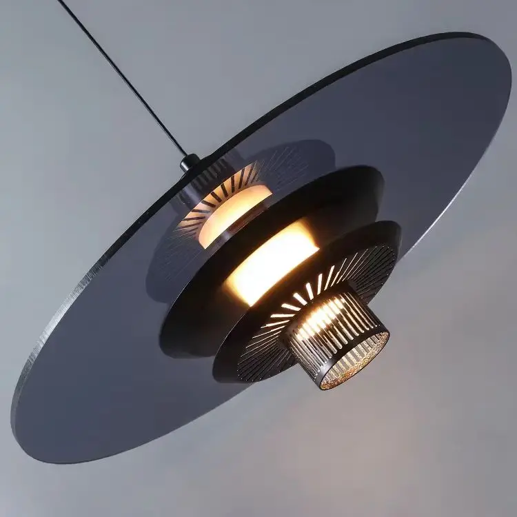 Modern Bedroom Headboard Circular Acrylic Pendant Light Minimalist Design High-end Feeling Corridor Restaurant Hanging Lamp