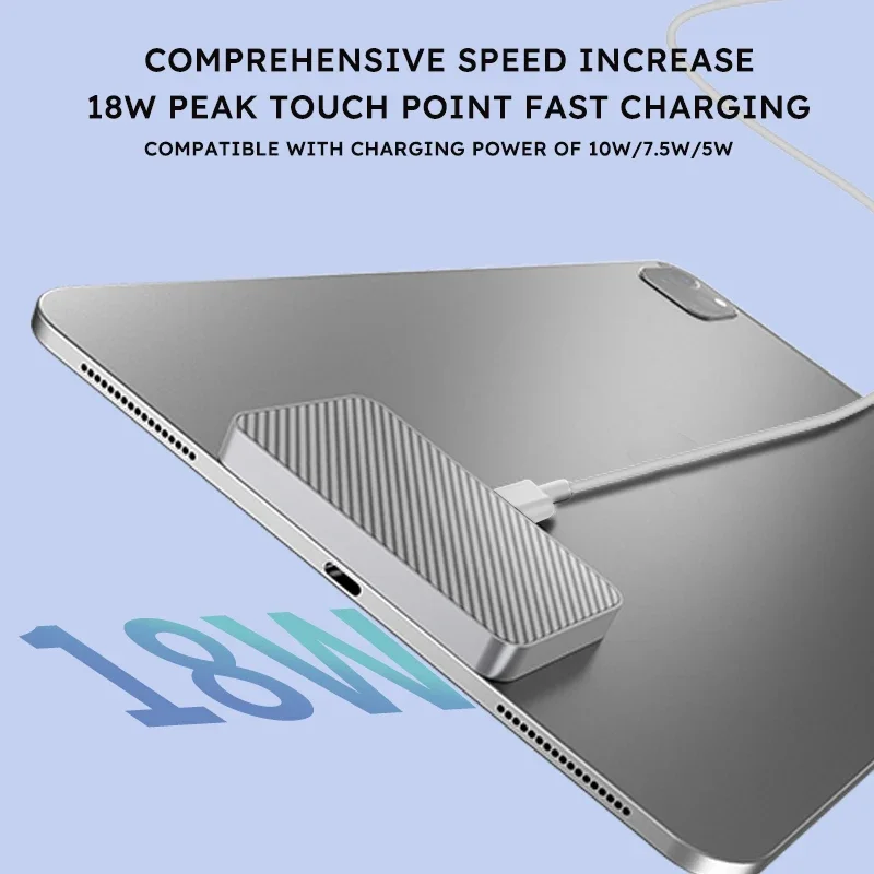وحدة شاحن لاسلكي مغناطيسي من سبائك الألومنيوم مع حافظة حماية لجهاز iPad Pro 13 بوصة/11 بوصة 18 وات شاحن موصل ذكي سريع الشحن
