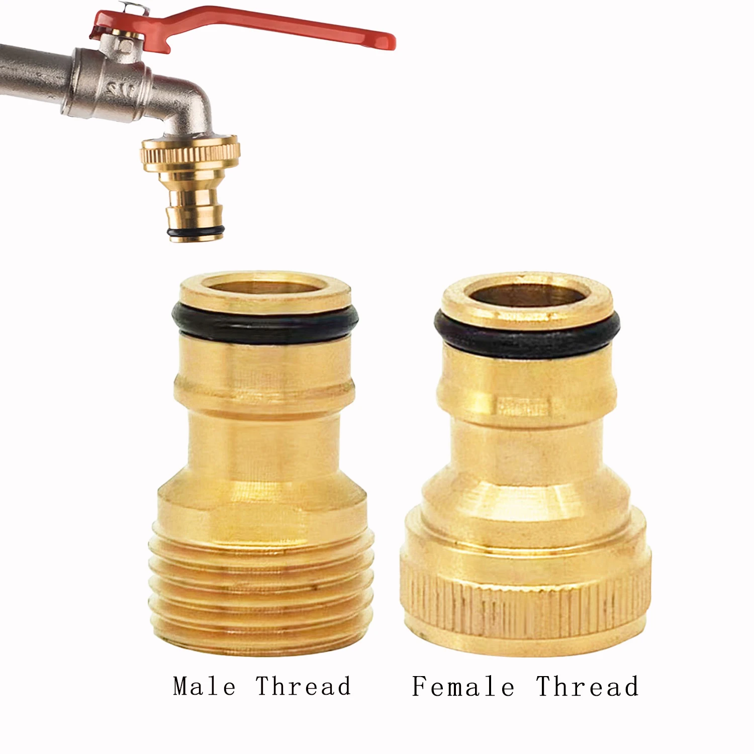 2pcs Brass Tap  Female/Male 1/2 Quick Connector Washing Machine Garden Water Hose Quick Connect Adapter 20mm Universal Parts