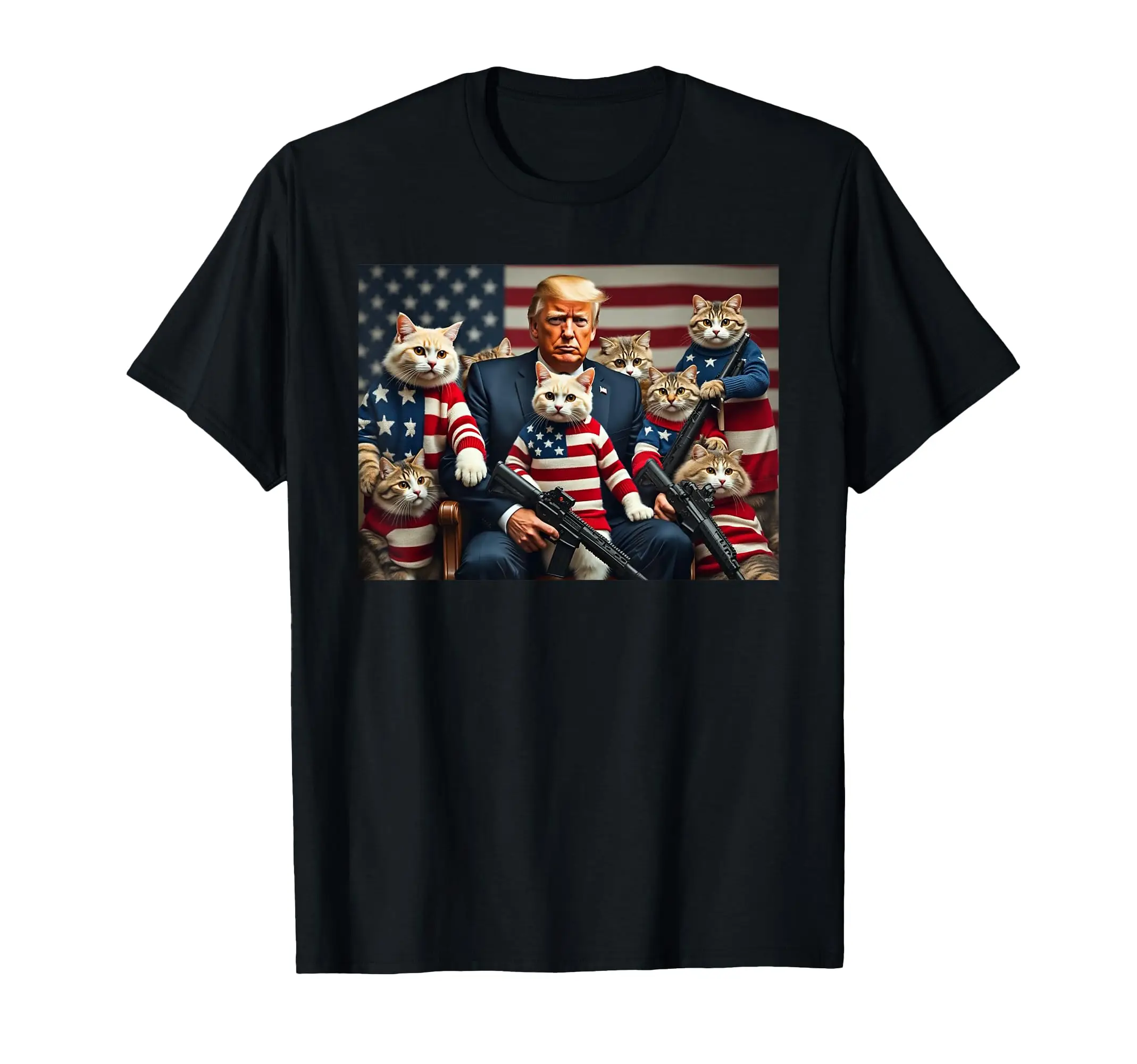 

Funny We’Re Gonna Save The Cats Funny Trump Vote 2024 America T-Shirt Cotton Top