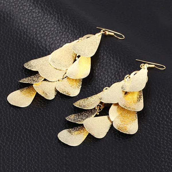 European and American fashion matte fringed earrings multi-layer exaggerated earrings women, cross-border jewelry wholesale earr