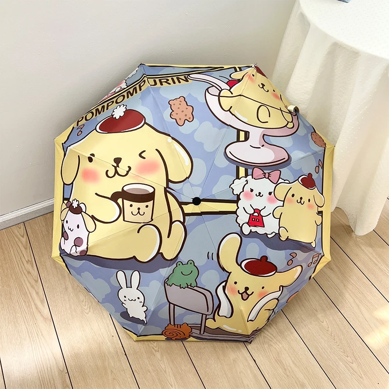 

Sanrio Pompompurin Anime Kawaii Automatic Sun Umbrella Cute Cartoon Rain Umbrella Ins Uv Protection Lovely Gifts for Girls