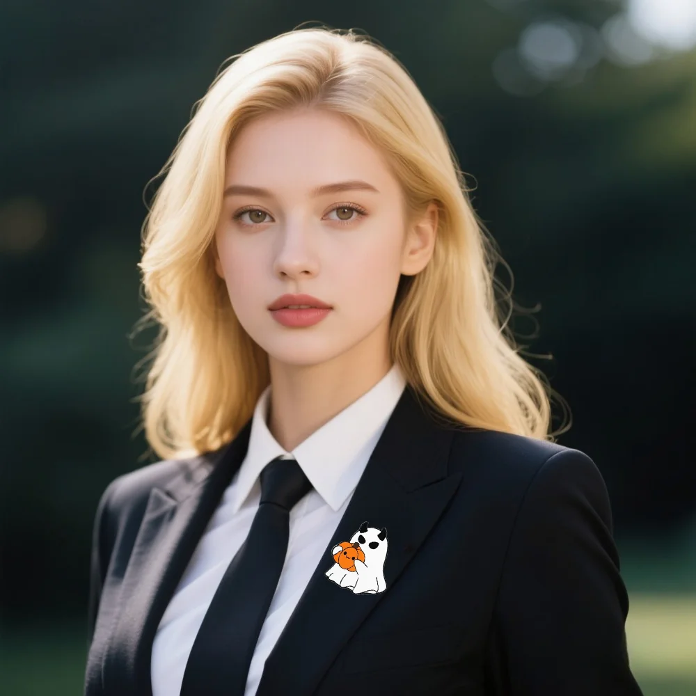 لطيف مضحك شبح اليقطين بروش شارة معدنية عالمية العصرية تنوعا الملابس حقيبة وشاح اكسسوارات دبوس بروش الهالوين