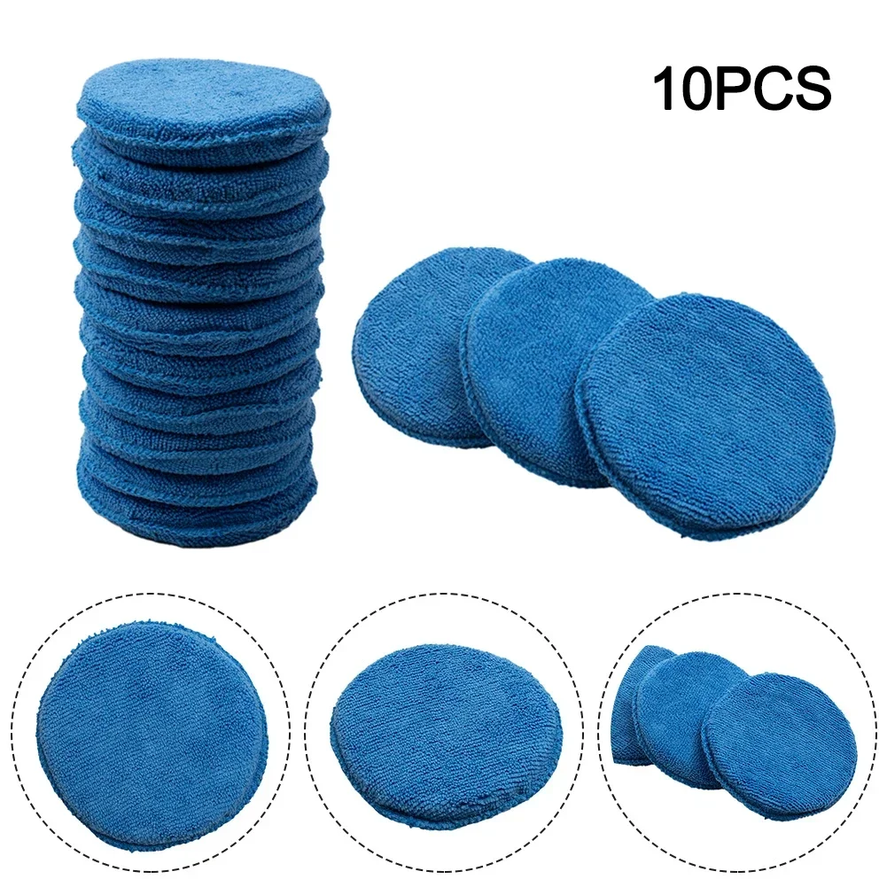 Car Polishing Pads Wax Foam Sponge Microfiber Cleaning Blue Buffer Detailing Panel Supplies Wash Maintenance Disc