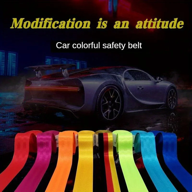 1Pc 3.6M Auto Car Seat Belt Seatbelt Webbing Lap Retractable Safety Strap Universal 48MM Car Seat Conversion Car Accessories