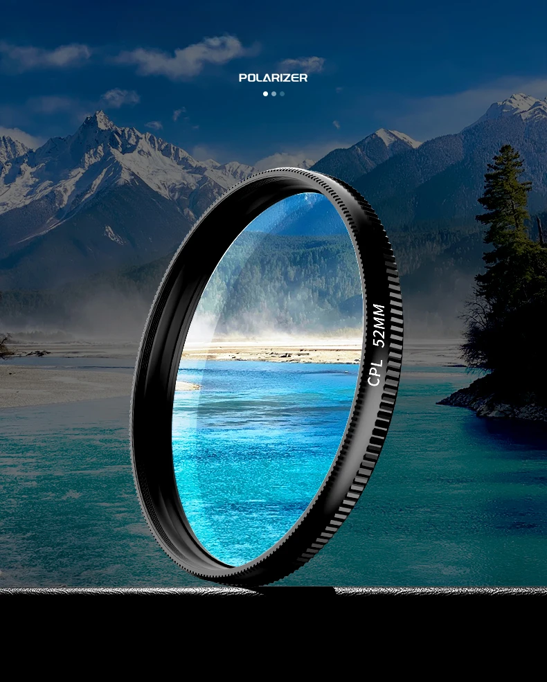 Lente Polarizadora Circular Universal Portátil de 52MM CPL Sem Reflexos Filtro Profissional para iPhone Smartphone