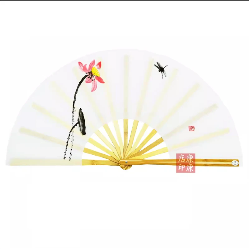 33 CM Bamboo Right  Hand Fan Tai Chi Performance Fan Martial Arts Fan Kung Fu Fans Cosplay  China Many Pattern