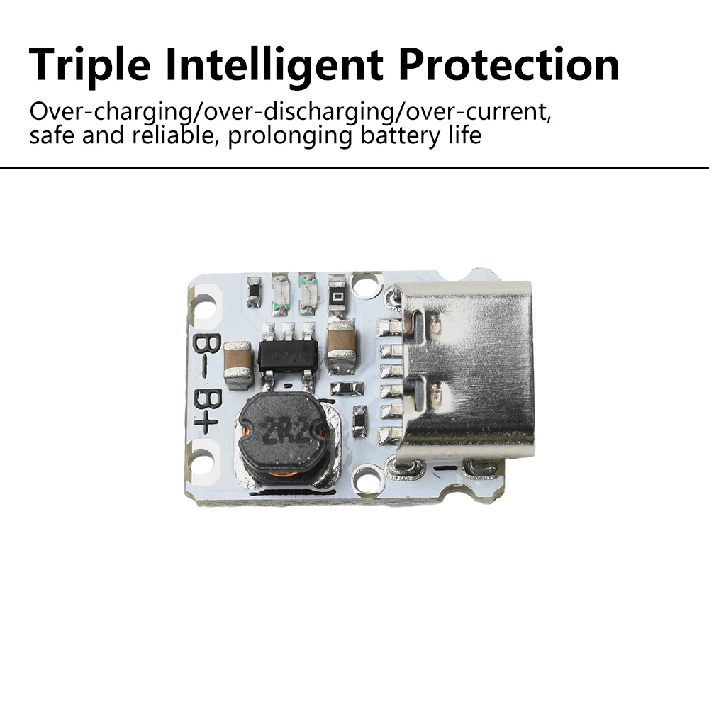 وحدة شحن بطارية ليثيوم صغيرة تيار مستمر 5 فولت وحدة تفريغ شحن متكاملة تعزز لوحة الطاقة مع حماية من النوع C