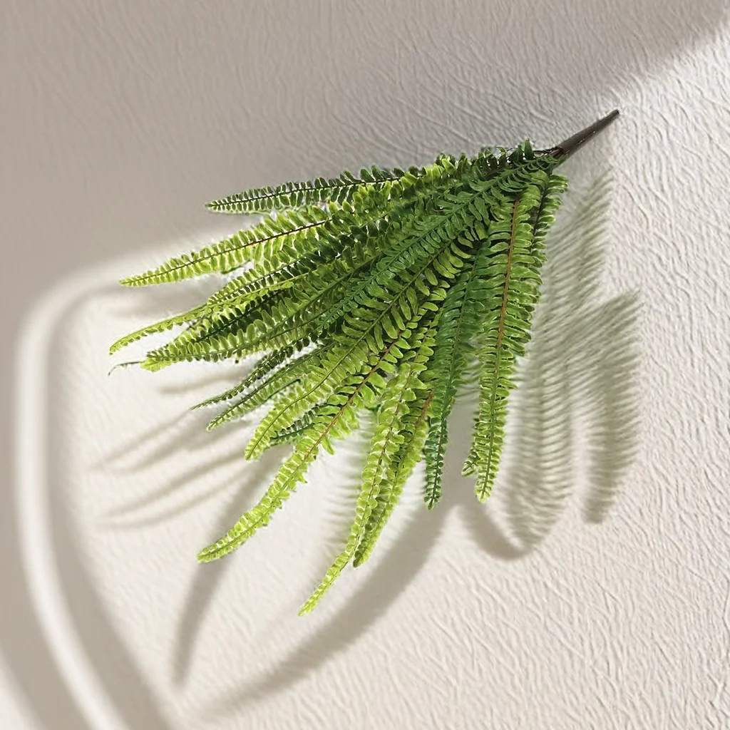 1pcs Artificial Plant Green Persian Fern Leaves Room Decor Fake Plant Plastic Leaf Grass Home Wedding Party Wall Decoration