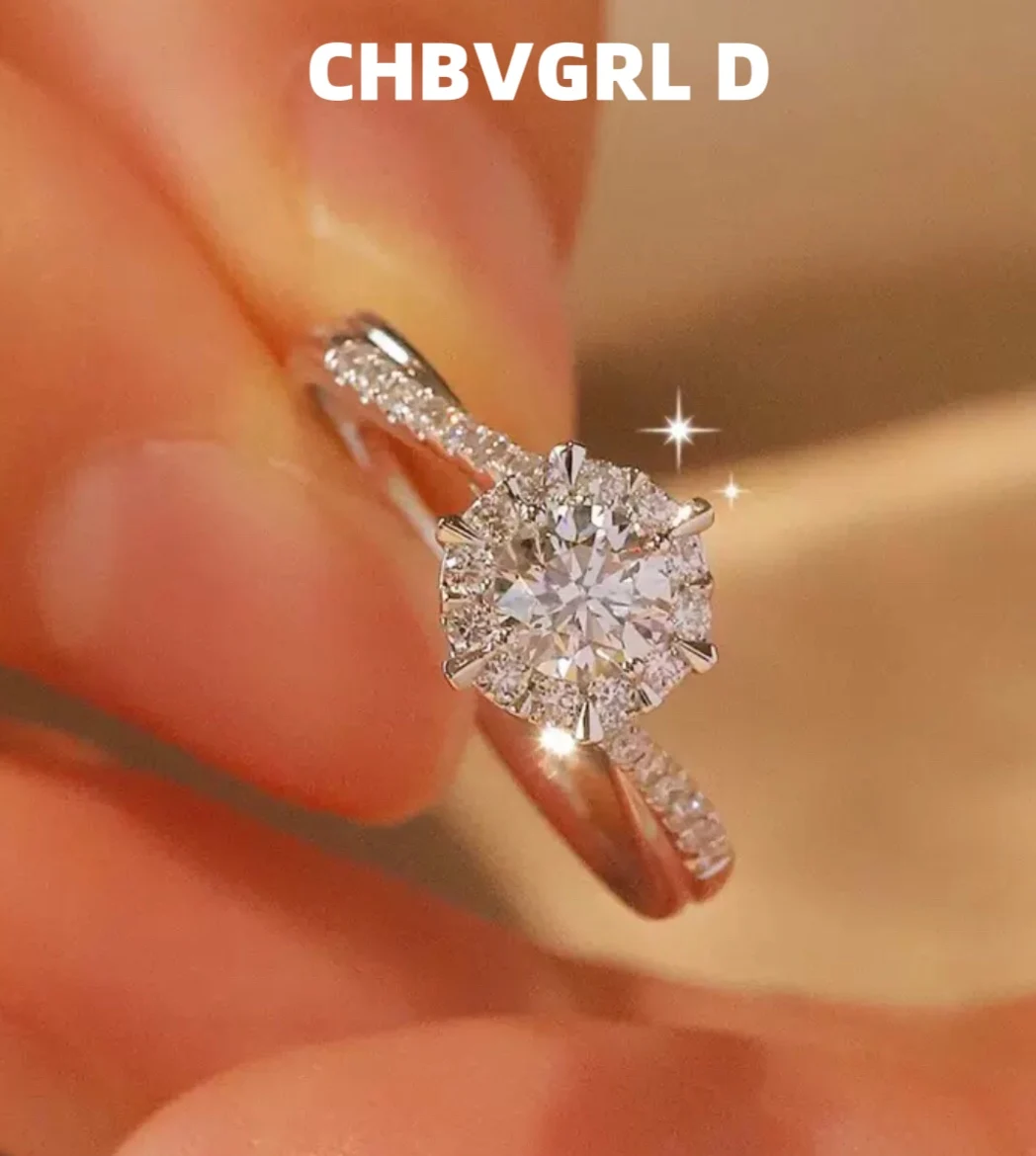 

[Luxury] Hot Sale Pure Silver Ring for Women, Moissanite 1ct 2ct 0.5ct Open Adjustable Design Ring Wedding Ring Engagement Ring