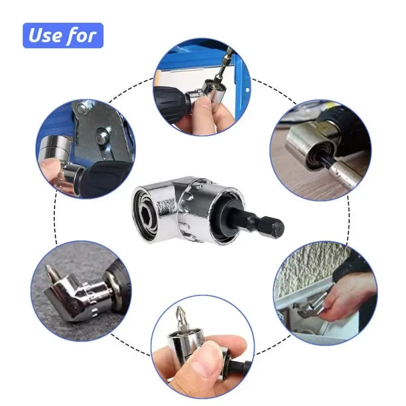 105°Right Angle Head Drill Driver Extension Bit Power Screwdriver Socket Adapter Electric Drill Extension Curved Hex Joint